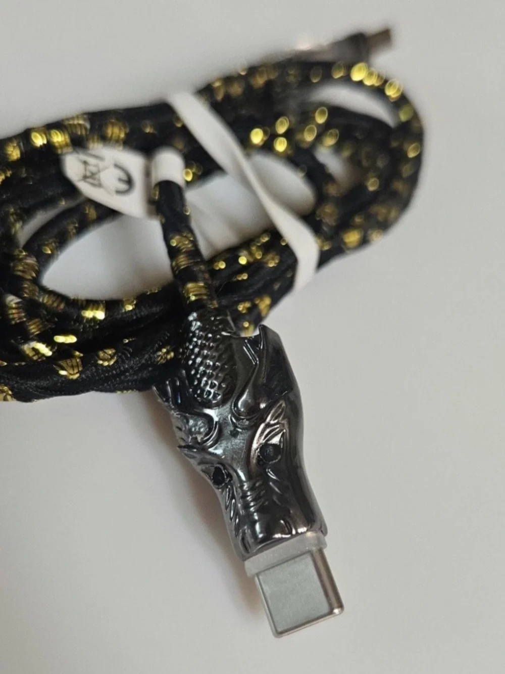 Black & Gold Dragon USB-C Charging Cable